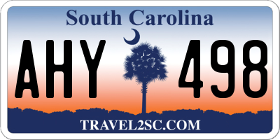 SC license plate AHY498