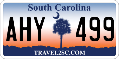 SC license plate AHY499