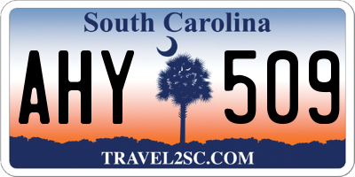 SC license plate AHY509