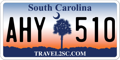 SC license plate AHY510