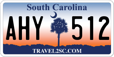 SC license plate AHY512