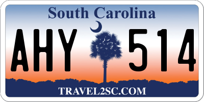 SC license plate AHY514