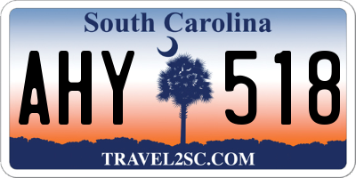 SC license plate AHY518