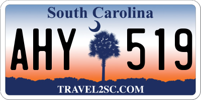 SC license plate AHY519