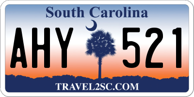 SC license plate AHY521