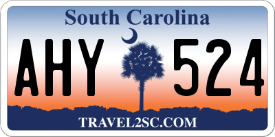 SC license plate AHY524