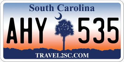 SC license plate AHY535