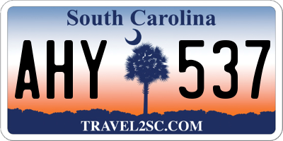 SC license plate AHY537