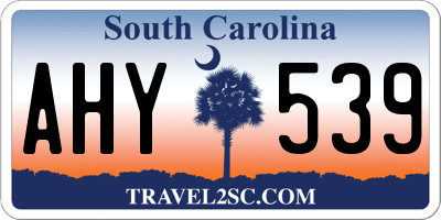 SC license plate AHY539