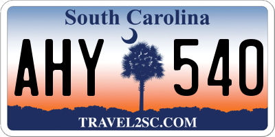 SC license plate AHY540