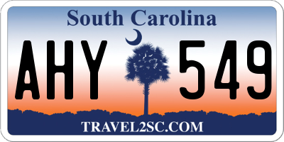 SC license plate AHY549