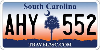 SC license plate AHY552