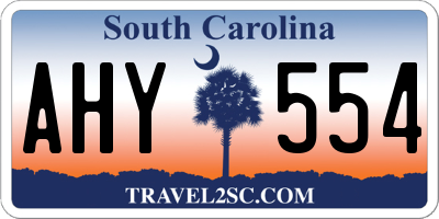 SC license plate AHY554