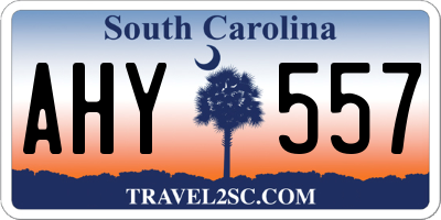 SC license plate AHY557
