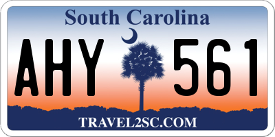SC license plate AHY561
