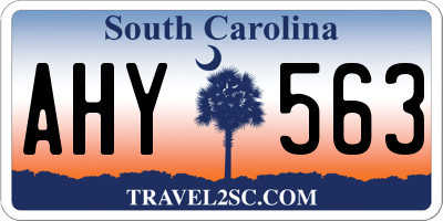 SC license plate AHY563