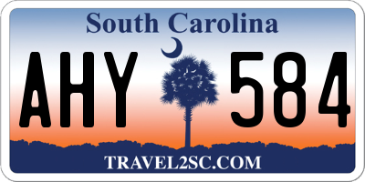 SC license plate AHY584