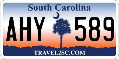 SC license plate AHY589