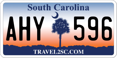 SC license plate AHY596