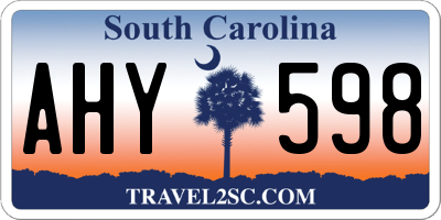 SC license plate AHY598