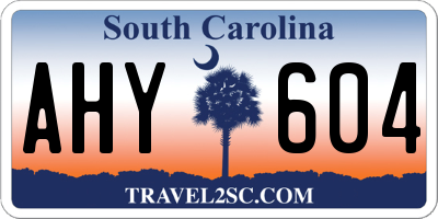SC license plate AHY604