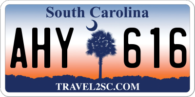 SC license plate AHY616