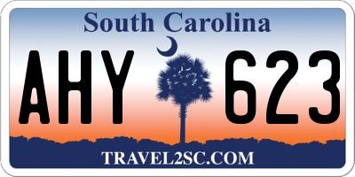 SC license plate AHY623
