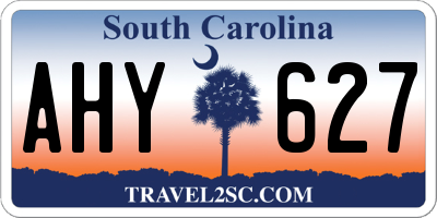 SC license plate AHY627