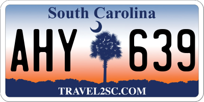 SC license plate AHY639