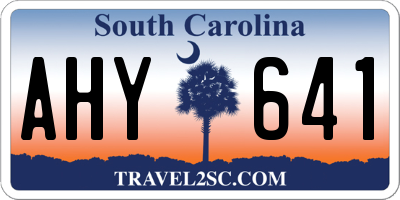 SC license plate AHY641