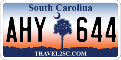 SC license plate AHY644