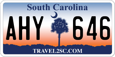 SC license plate AHY646