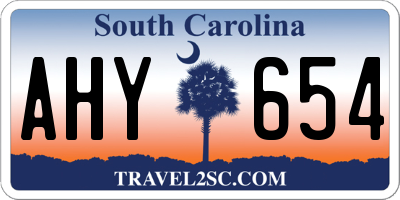 SC license plate AHY654