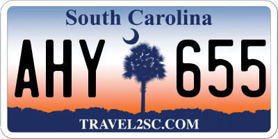 SC license plate AHY655