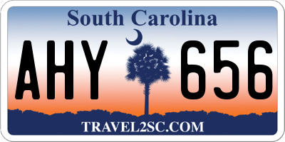 SC license plate AHY656