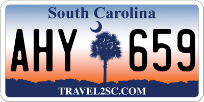 SC license plate AHY659
