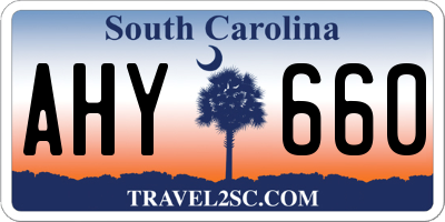 SC license plate AHY660