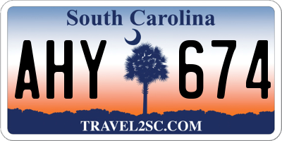 SC license plate AHY674