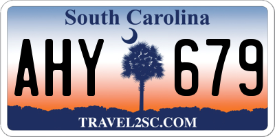 SC license plate AHY679
