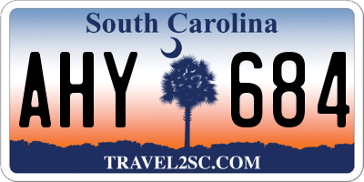 SC license plate AHY684