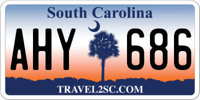SC license plate AHY686