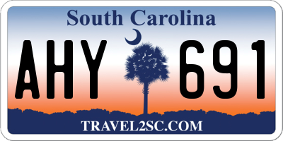 SC license plate AHY691