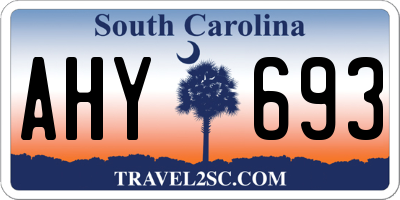 SC license plate AHY693