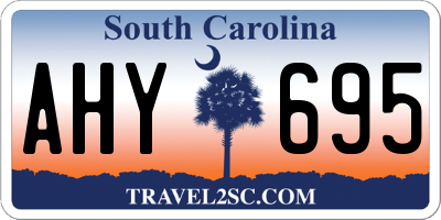 SC license plate AHY695