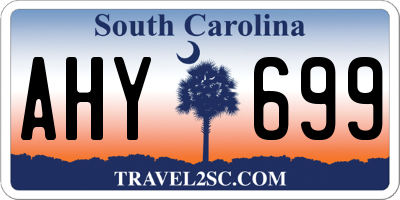 SC license plate AHY699
