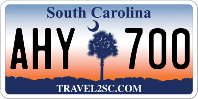 SC license plate AHY700