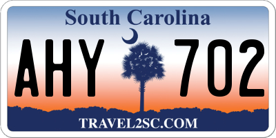 SC license plate AHY702