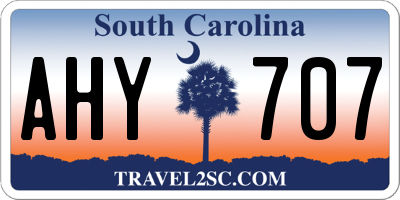SC license plate AHY707