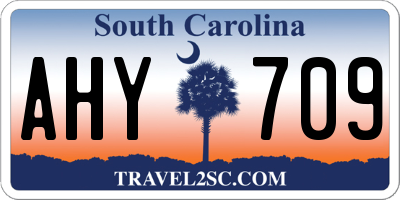 SC license plate AHY709