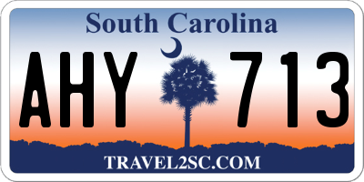 SC license plate AHY713